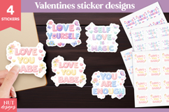 Valentine Self-Love Sticker Mental Health Self-love Product Image 1