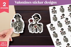 Gothic Skeleton Valentine Stickers Product Image 1