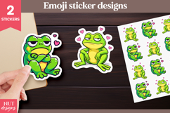 Grumpy Frog Emoji Stickers, Baby Cat sticker, Antivalentine Product Image 1