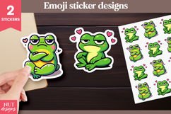 Grumpy Frog Emoji Stickers, Baby Cat sticker, Antivalentine Product Image 1