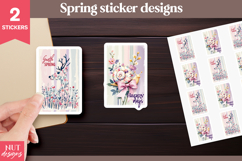 Lilac Spring stickers, Floral Deer, Snail, spring quote Product Image 1