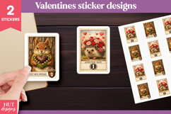 Vintage Valentine Love Stickers Stamp Valentine Woodland Product Image 1
