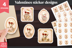 Valentine stickers, Romantic Skeleton Valentine Stickers Product Image 1
