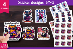 Sarcastic office stickers, Cartoon Animals office workers Product Image 1
