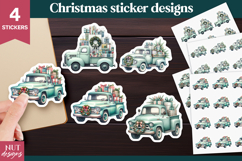 Christmas stickers png Vintage Mint Christmas Truck stickers Product Image 1