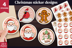 Christmas stickers printable Enamel Pin Christmas Stickers Product Image 1