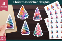 Christmas sticker Iridescent galaxy Christmas tree stickers Product Image 1