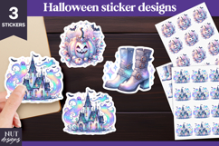 Vibrant Halloween stickers Iridescent Pastel Gothic stickers Product Image 1