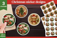 Christmas stickers png. Crochet Christmas Animal Stickers Product Image 1