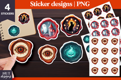 Black cat Evil eye Ghost Pumpkin Halloween Wax Seal Stickers Product Image 1