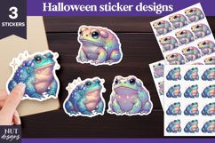 Vibrant Halloween stickers Iridescent magical frog sticker Product Image 1