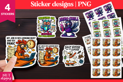 Sarcastic office stickers, Cartoon birds office workers Product Image 1