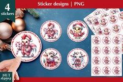 Christmas stickers png. Christmas Baby Animal Sticker sheet Product Image 1