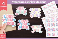 Valentine Stickers Valentine quote Be mine Love you more Product Image 1