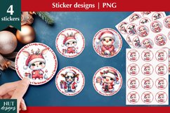 Christmas stickers png. Christmas Baby Animal Sticker sheet Product Image 1