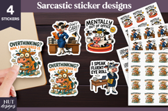 Sarcastic office stickers, Cartoon office Cow Stickers Product Image 1