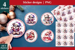 Christmas stickers png. Christmas Baby Animal Sticker sheet Product Image 1