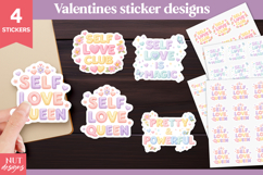 Valentine Self-Love Sticker Mental Health Self-love Product Image 1