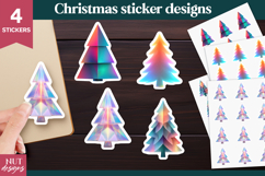 Christmas sticker Iridescent Pastel Christmas Tree Stickers Product Image 1