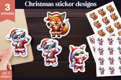 Christmas stickers png Cool Animal Santa Stickers Product Image 1