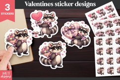 Valentine stickers, Valentine Raccoon thief Sticker Product Image 1