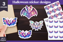 Vibrant Halloween stickers Iridescent Holographic witchy bat Product Image 1