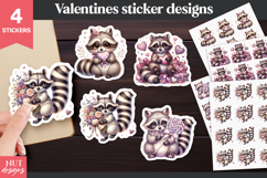 Valentine stickers, Chic Valentine Raccoon Stickers Product Image 1
