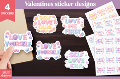 Valentine Self-Love Sticker Mental Health Self-love Product Image 1