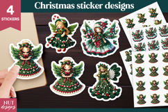 Cute Christmas stickers Crochet Christmas Angel Sticker Product Image 1