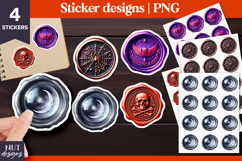 Skull Spider Moon Halloween Wax Seal Stickers Product Image 1