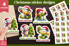 Cute Christmas stickers Knitted Snowman Christmas Stickers Product Image 1