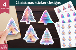 Christmas sticker Iridescent Pastel Christmas Tree Stickers Product Image 1