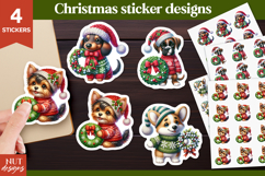 Christmas stickers printable Cute Christmas Dog Sticker Product Image 1