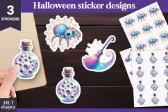 Witchy Halloween stickers Iridescent Holographic spider Product Image 1