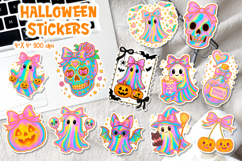 Halloween Iridescent Coquette Printable Sticker Sheet PNG Product Image 1