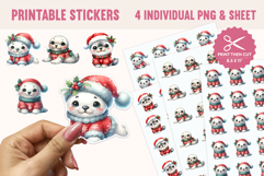 Christmas Seal Stickers 4 PNGs Product Image 1