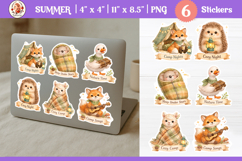 Printable Cute Summer Animal Stickers Product Image 1