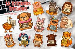 Funny Dessert Animal Stickers | Cute Printable Quote PNGs Product Image 1