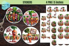 Stickers printable, Angry vegetables, carrots png Product Image 1