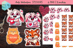 Anti Valentine, Stickers printable PNG Product Image 1