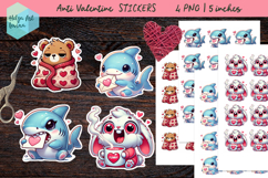 Anti Valentine, Stickers printable PNG Product Image 1