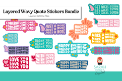 Retro Wavy Stickers, Words, Sentiments, Layered Quotes Product Image 1