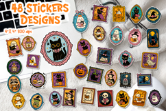 Halloween Vintage Frame Sticker Bundle | 48 Coquette Clipart Product Image 1