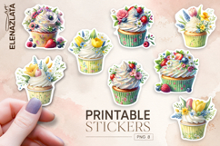 Cupcake Sticker Clipart, Sticker PNG Clipart Product Image 1