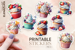 Cupcake Sticker Clipart, Sticker PNG Clipart Product Image 1