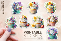 Cupcake Sticker Clipart, Sticker PNG Clipart Product Image 1