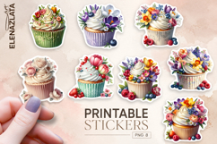 Cupcake Sticker Clipart, Sticker PNG Clipart Product Image 1