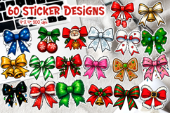 Coquette Christmas Bow Sticker Bundle | Festive Printable Product Image 1