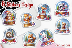 Animals Christmas ball Stickers | Christmas Stickers Product Image 1