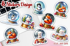 Animals Christmas ball Stickers | Christmas Stickers Product Image 1